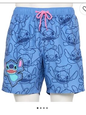 NWT blue Disney Stitch men’s swim trunks size XXL